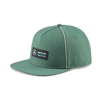 Image of PUMA Mercedes AMG Petronas F1 Team Adjustable Snapback Flat Brim Hat, Green, One size