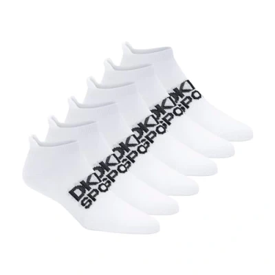 Image of DKNY Women&#039;s 6 Pack Sport Cushion Low Cut Socks, White, 8 10 UK
