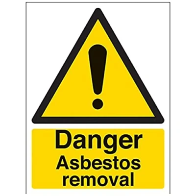 Image of V Safety Danger Asbestos Removal Warning Sign 150mm x 200mm Self Adhesive Vinyl