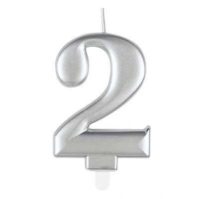 Image of Unique 19592 Birthday Candle 8 cm Metallic Silver Colour 1 Count (Pack of 1)