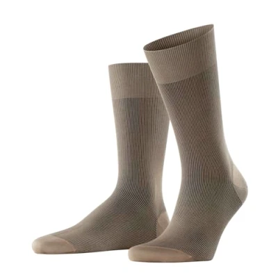 Image of FALKE Men&#039;s Fine Shadow M SO Cotton Patterned 1 Pair Socks, Beige (Silbergrau 3930), 5.5 6.5