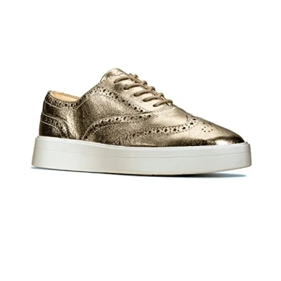 Image of Clarks Hero Brogue Womens Silver Shoes Leather (archived) Size UK 4
