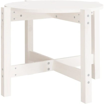 Image of vidaXL Coffee Table White Ø 62.5x45 cm Solid Wood Pine