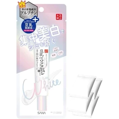 Image of Sana Nameraka Honpo Soy Milk Isoflavone Pure White Whitening Intensive Cream 19g Includes Cotton Pads 4pcs