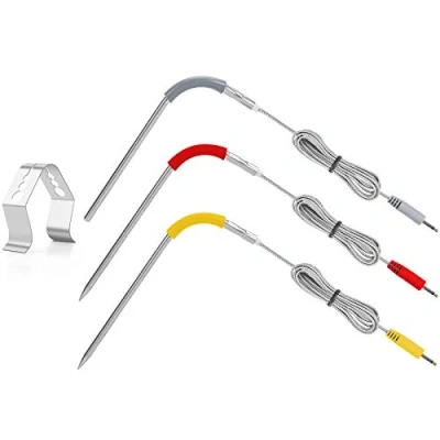 Image of 3 Pack Grill Probe Replacement for Weber igrill 2 Mini with 4 Clip Holders Temperature