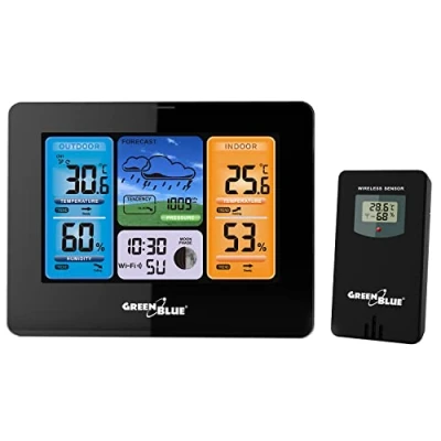 Image of GreenBlue GB215 Wireless WiFi Weather Station Outdoor Sensor Calendar Barometer Tuya Smart App IPX4