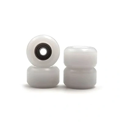 Image of SPITBOARDS Fingerboard Bearing Wheels, CNC Polyurethane, Set of 4 Finger Skate Wheels (White)