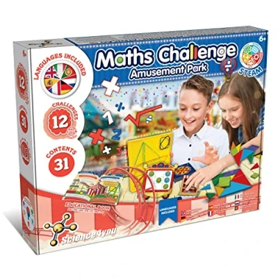Image of Science4you Educational 12 Maths Challenges Montessori Board Games for 5 6 7 8+ Year olds, Kids Learning STEM Toys Age 6+