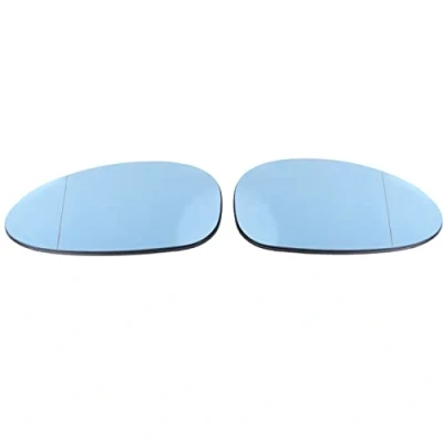 Image of KYYET Side Wind Door Rear Heated Mirror Glass For E82 E90 E91 E92 E46 Blue Tinted (Left&amp;Right)