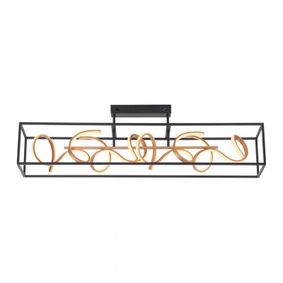 Image of Selina Integrated LED Semi Flush Ceiling Light Black 4x 10.2W 3000K Dimmable