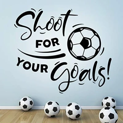 Image of Shoot for Your Goals Football Wall Sticker Boys Mural Wallpaper Living Room murals Decal Posters Vinyl Kid Poster boy Stickers Kitchen Decor Art Accessories Walls Decals Teen bedrooms Sports Gym