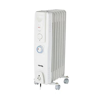Image of Warmlite 1500W Oil Filled Radiator with Timer White