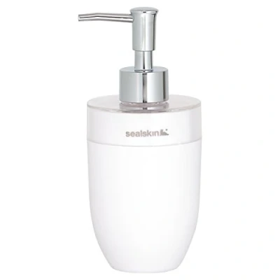 Image of Sealskin Bloom Soap Dispenser, ABS, White, 8.7 x 17.9 7.7 cm