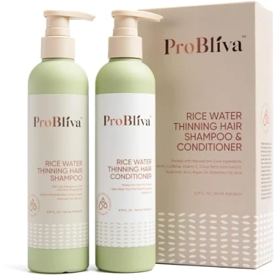 Image of Rice Water Hair Growth Shampoo and Conditioner: with Biotion Caffeine for Loss Conditioner Women Men (240mL X 2)