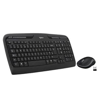Image of Logitech MK330 Wireless Keyboard and Mouse Combo, QWERTY Italian Layout Black