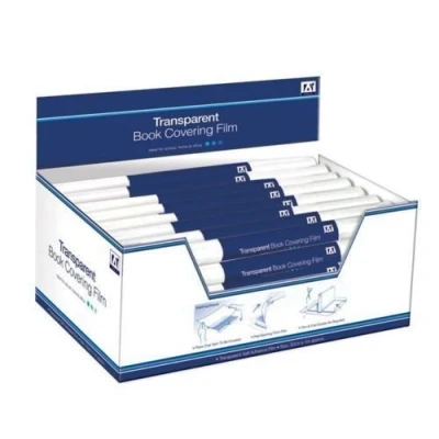 Image of 1 Roll of 30cm x 1m Clear Transparent Book Covering Sticky Back Plastic Film