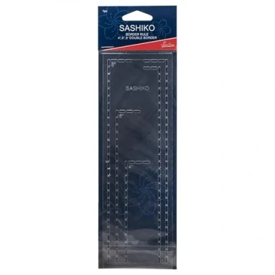 Image of Sew Easy Sashiko Border Ruler Quilting &amp; Patchwork Rule for Applique Sewing, Transparent Acrylic Non Slip