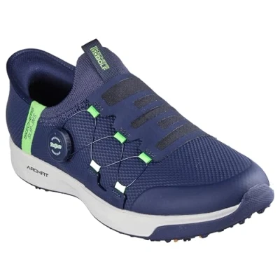 Image of Skechers Men&#039;s Hands Free GO Golf Elite Vortex Slip INS Sneaker, Navy Synthetic/Textile, 10 UK