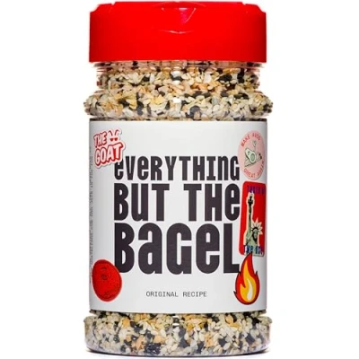 Image of Everything But The Bagel Seasoning Jumbo 180g Shaker. All Purpose Finishing for Meat and Vegetables. Gourmet by GOAT Blends UK. (Original)