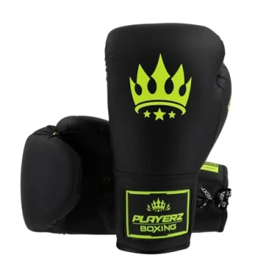 Image of Playerz SparTech Lace Neon Boxing Gloves Premium Microfibre, Dual Layered Foam Padding, Up for Sparring, Pad Work, and Bag Training Limited Edition Sizes 10oz 16oz (10oz)