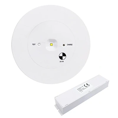 Image of 3w Recessed LED Emergency Ceiling Light Round Ultraslim Panel Non Maintained 180 Minutes EML03