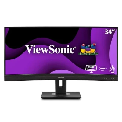 Image of ViewSonic VG3456C 34 Inch UWQHD Curved Docking Monitor, 1500R, 100Hz, USB Type C