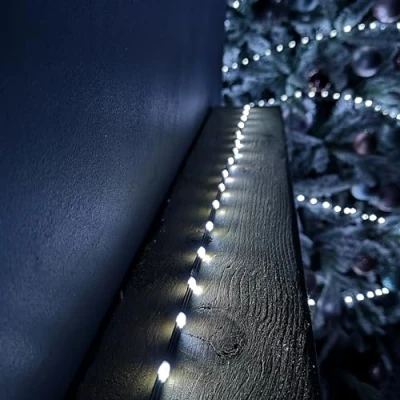 Image of Premier 250 LED Flexibrights Lights, White Multi Action with Green Cable, 8.7m Lit Length, Timer Function, Indoor/Outdoor Use