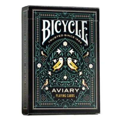 Image of Bicycle Aviary Playing Cards 1 Deck, Air Cushion Finish, Professional, Superb Handling &amp; Durability, Great Gift For Card Collectors, Black,green