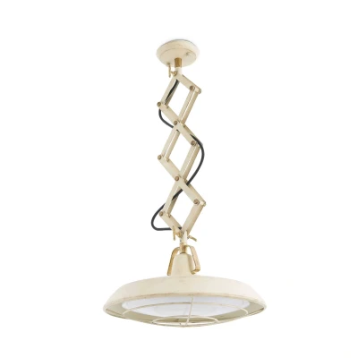 Image of Plec LED 1 Light Adjustable Outdoor Dome Ceiling Pendant Off White IP44