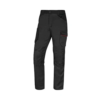 Image of Deltaplus Mens M2pa3str Work Utility Pants, Grey red, XL UK