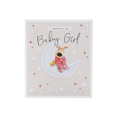 Image of Boofle New Baby Girl Card for Friend/Couple Cute Design