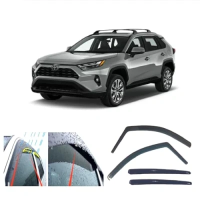 Image of AC WOW 4x Rain Wind Deflectors for Toyota RAV4 (XA50) 2018 2019 2020 2021 2022 2023 2024 in channel type