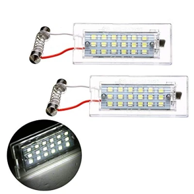 Image of VIGORFLYRUN PARTS LTD 2pcs Xenon White Car License Plate LED Lights for E53 X5 1999 2006 / E83 X3 03 10, 12V 18LED CANBUS Error Free Auto Light