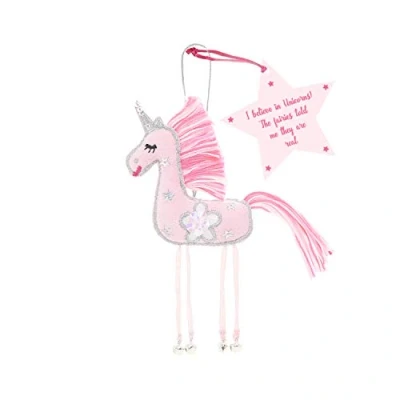Image of &#039;I believe in Unicorns&#039; Unicorn hanging Fair Trade