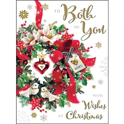 Image of Jonny Javelin Both Of You Wishes At Christmas Card Festive Wreath