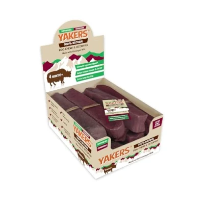 Image of YAKERS Cranberry Natural Dog Treats Dry Himalayan Yak Chew Bar, &amp; Occupier, Medium (Pack of 20)