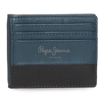 Image of Pepe Jeans Dual Blue Card Holder 9.5 x 7.5 cm Leather, Blue, One Size,
