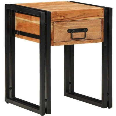 Image of vidaXL Side Table 40x40x50 cm Solid Wood Acacia