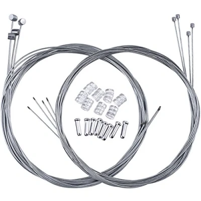 Image of Hotop 2 Set Mountain Bike Brake Cable Gear Wire and End Crimps Kit