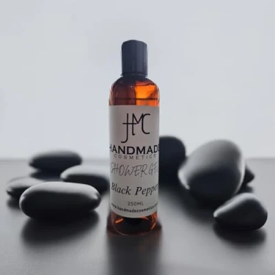 Image of Black Pepper Shower Gel, SLS Praben Free Handmade In UK Body Wash 250ml