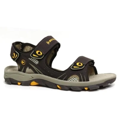 Image of DUNLOP New Men&#039;s Sports Beach Trekking Walking Hiking Hook &amp; Loop Summer Sandals Sizes 7 12 (Brown Yell, UK Footwear Size System, Adult, Men, Numeric, Medium, 12)