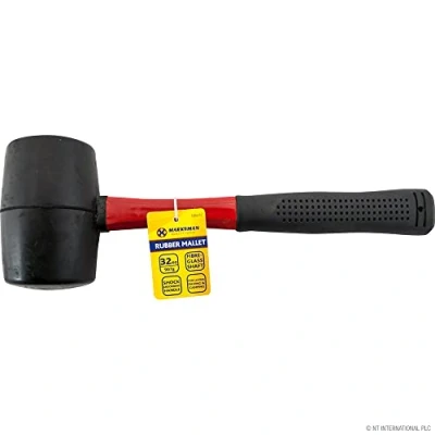 Image of 32Oz Rubber Mallet Hammer Fibreglass Or Silver Shaft Grip Handle DIY Hand Tools Camping Paving Racking Laying Tiles Construction 907G
