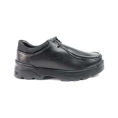Image of JCB Boys Coton Junior, Back to School Lace Up Shoe, Black, UK Size 3