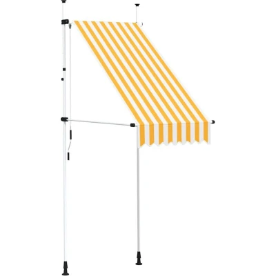 Image of vidaXL Manual Retractable Awning 100 cm Orange and White Stripes