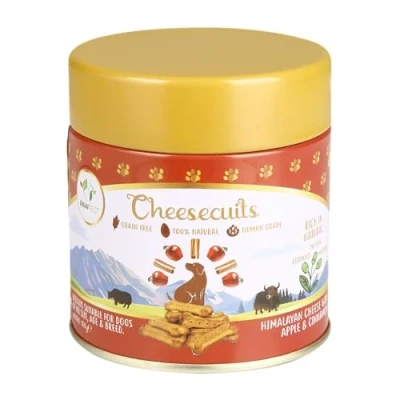 Image of Pawfect Cheesecuits Apple &amp; Cinnamon All Natural Dog Treat with Cheese (80%) and Pineapple, Cinnamon, Egg (20%) Healthy training treats for dogs Grain gluten free (100g/3.53oz)