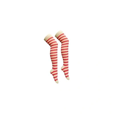 Image of Crazy Chick New Ladies Girls Stripe Stripy Striped Over The Knee Thigh High Long Socks Assorted Colours UK Size 4 6 (Pink White)