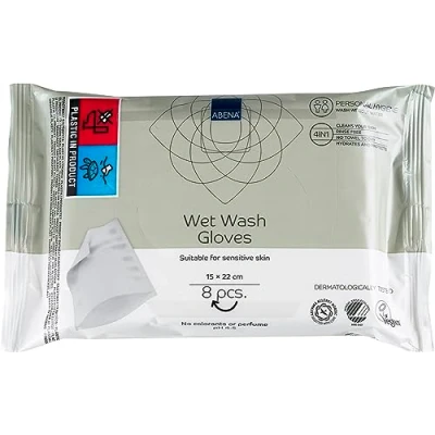Image of Abena Wet Wash Gloves, Pack of 8