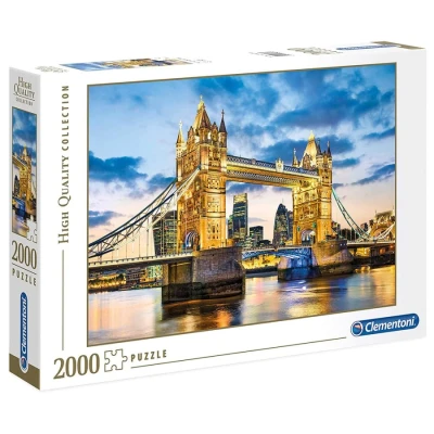 Image of Clementoni 32563 Collection Puzzle Tower Bridge at Dusk 2000 pieces Made in Italy Jigsaw Puzzles for Adult