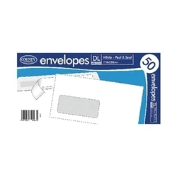 Image of County Stationery DL White Window Peel and Seal Envelopes (1000 Pack)