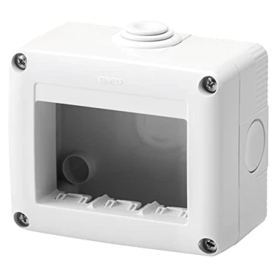 Image of Gewiss Surface Box Series 27 for System mechanisms, IP40 3 Modules, Grey RAL 7035, GW27003DY